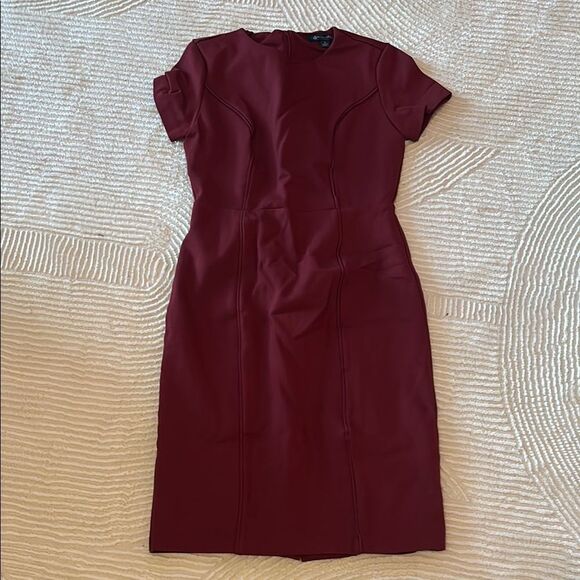 Brooks Brothers Red Sheath Midi Dress Crew Neck Short Sleeve - Picture 1 of 10